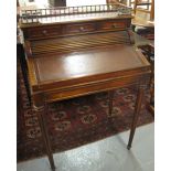 19th Century style mahogany ladies writing desk on fluted tapering legs. (B.P. 24% incl.