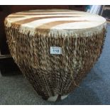 African Zebra skin drum. (B.P. 24% incl.