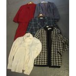 Collection of vintage clothing (mostly 80's) to include; matching red St Michael jacket and skirt,