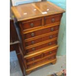 Reproduction yew wood small chest on chest. (B.P. 24% incl.