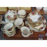 Tray of Royal Albert 'Old Country Roses' bone china teaware. (B.P. 24% incl.