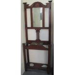 Edwardian oak mirror back hallstand. (B.P. 24% incl.