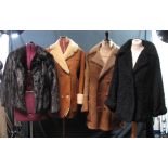 Two vintage sheepskin coats including: a light brown one with a leather craft Ltd.