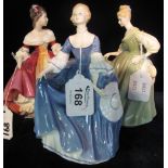 Three Royal Doulton bone china figurines to include; 'Hillary' HN2335,