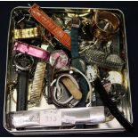 Box containing a large collection of assorted mainly men's watches. (B.P. 24% incl.