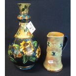 19th Century Doulton Lambeth faience pottery bottle vase of baluster form overall decorated with