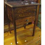 Early 20th Century oak sewing box with hinged lid. (B.P. 24% incl.