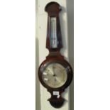 Early 20th Century mahogany wheel barometer with presentation plaque and marked W.