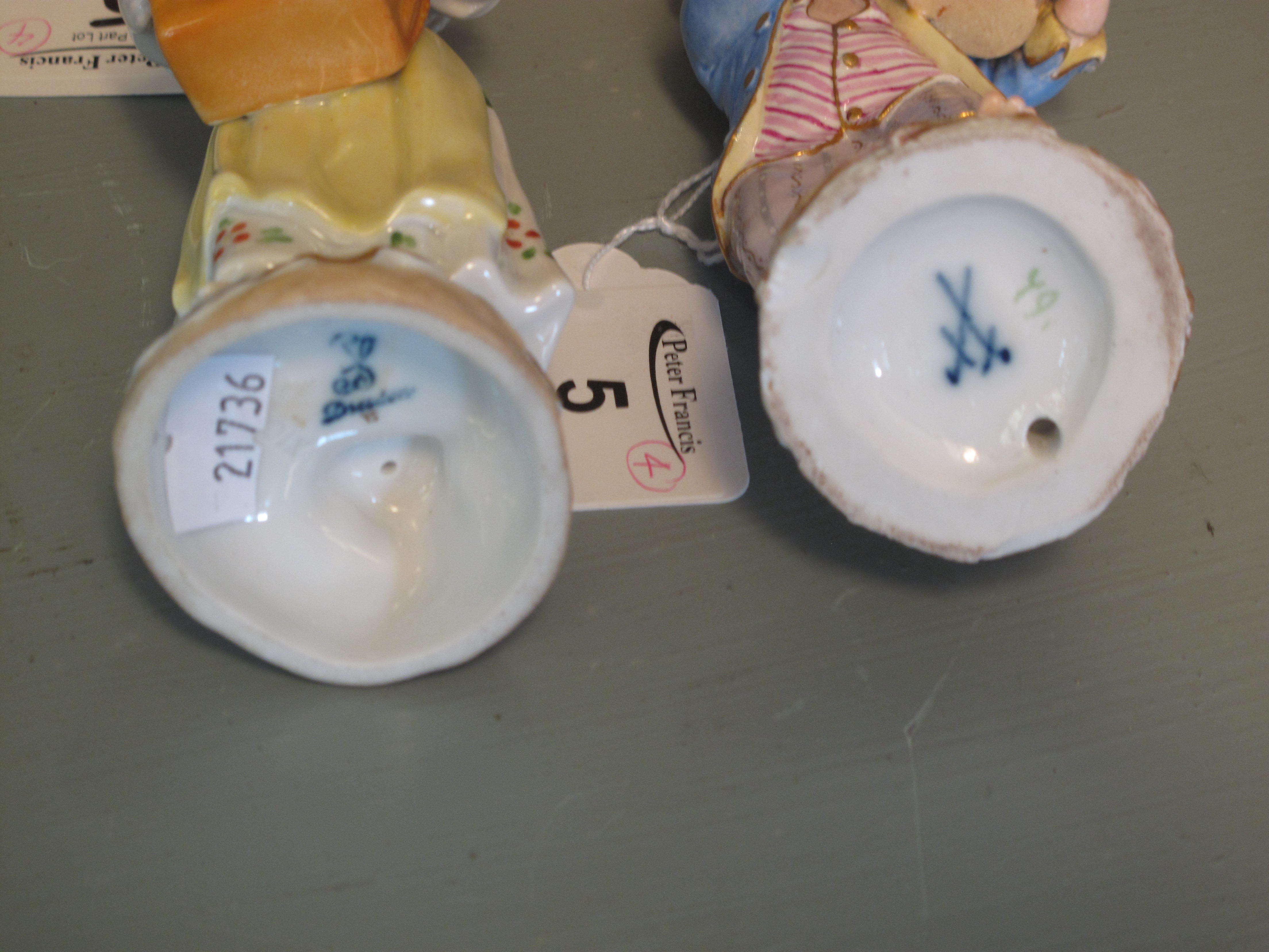 Set of four similar German porcelain juvenile street vendors, two boys, two girls. - Image 3 of 3