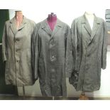 Three men's vintage tweed check wool overcoats by;