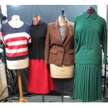 Collection of brightly coloured 80s clothing to include: three similar Jacques Vert jackets,