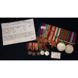 Second World War medal group awarded to Paul Herbert Spong comprising 1939 45 star, Africa star,