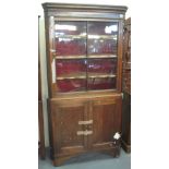 19th century oak corner cabinet. (B.P. 24% incl.