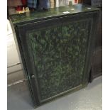 Early 20th Century painted single door blind panelled wall cupboard with fitted shelves. (B.P.