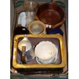 Set of six Creigiau Wales pottery soup bowls on stands,