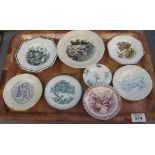 Collection of 19th Century transfer printed and painted child's plates including;