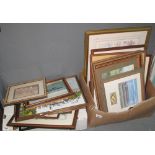 Large collection of assorted furnishing pictures, prints, watercolours etc, various. (2 boxes) (B.P.
