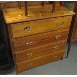 Modern narrow pine straight front chest of four drawers. (B.P. 24% incl.
