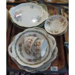 Tray of assorted china to include; Coalport, Grafton and other dishes, Colclough part teaware etc.