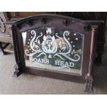 Early 20th century mahogany, over-mantel advertising mirror 'Boars Head'. (B.P. 24% incl.