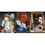 Three boxes of assorted china, glass and other items various (3). (B.P. 24% incl.