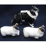 Beswick sheepdog, together with two Beswick rams or goats. (3) (B.P. 24% incl.