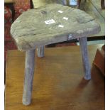 Rustic elm milking stool. (B.P. 24% incl.