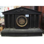 Victorian slate architectural two train mantel clock. (B.P. 24% incl.