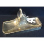 Art deco design white metal inkwell. 25cm wide approx. (B.P. 24% incl.