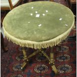 Edwardian gilded circular occasional table with velvet top. (B.P. 24% incl.