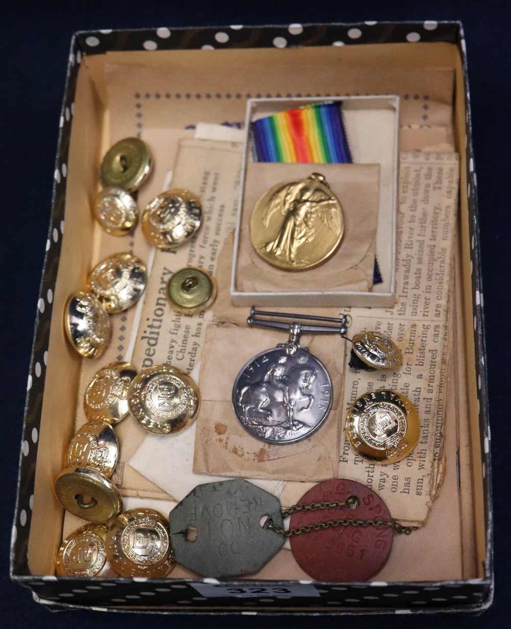 Group of First World War medals awarded to Private H.