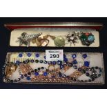 Collection of costume jewellery including a 9ct gold photograph bracelet. (B.P. 24% incl.
