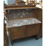 Early 20th century oak marble topped wash stand. (B.P. 24% incl.