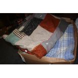 Box of assorted woollen blankets, honey comb blanket etc. (B.P. 24% incl.