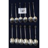 Bag of assorted silver coffee bean spoons and others various. (B.P. 24% incl.