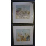 Neville Weston, British mid 20th century Middle Eastern scenes with figures and camels, signed,