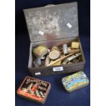 Mackintosh's Toffees tin box containing various other tin boxes, whistles etc. (B.P. 24% incl.