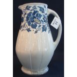 Bursley Ware Charlotte Rhead design baluster-shaped jug of fluted form, decorated with stylized,