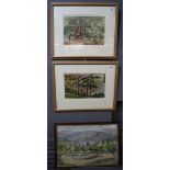 Pits (Canadian 20th century), three landscape studies, signed and dated 1931 watercolours.