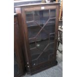 19th century mahogany astragal glazed hanging corner cabinet. (B.P. 24% incl.