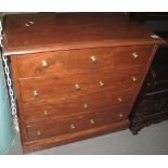 A modern hard-wood straight front chest of ten drawers, on a platform base. (B.P. 24% incl.