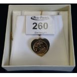 Queen Elizabeth II year 2000 half sovereign in heart shaped pendant mount with chain. (B.P.