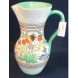 Bursley Ware Charlotte Rhead design baluster shaped jug,