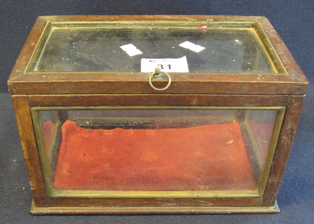 Early 20th century mahogany table top glass display casket, 15cm high approx. (B.P. 24% incl. - Image 2 of 2