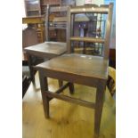 Two similar 19th century oak bar back farmhouse chairs. (2) (B.P. 24% incl.