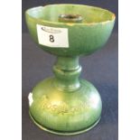 Claypits pottery Ewenny candlestick with broad, deep sconce and similar base,