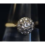 18ct gold diamond cluster ring. (B.P. 24% incl.
