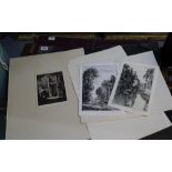 Two large folios containing various unframed etching, mostly signed in pencil by the artist. (2) (B.