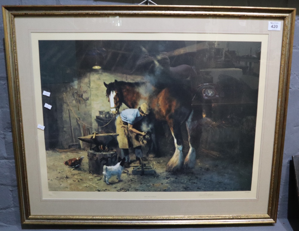 After David Shepherd, 'The Old Forge', a limited edition coloured print 279/850,