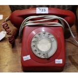 BT red dial up telephone. (B.P. 24% incl.